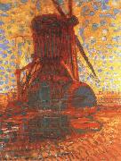 Piet Mondrian molen mill the winkel mill in sunlight,1908 oil painting